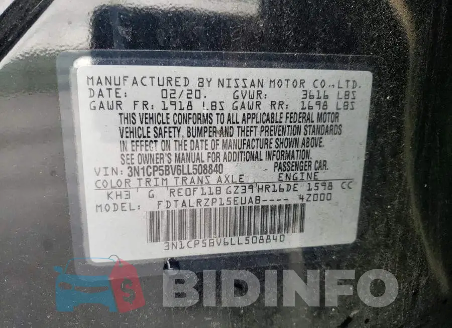 3N1CP5BV6LL508840 Photo# 13