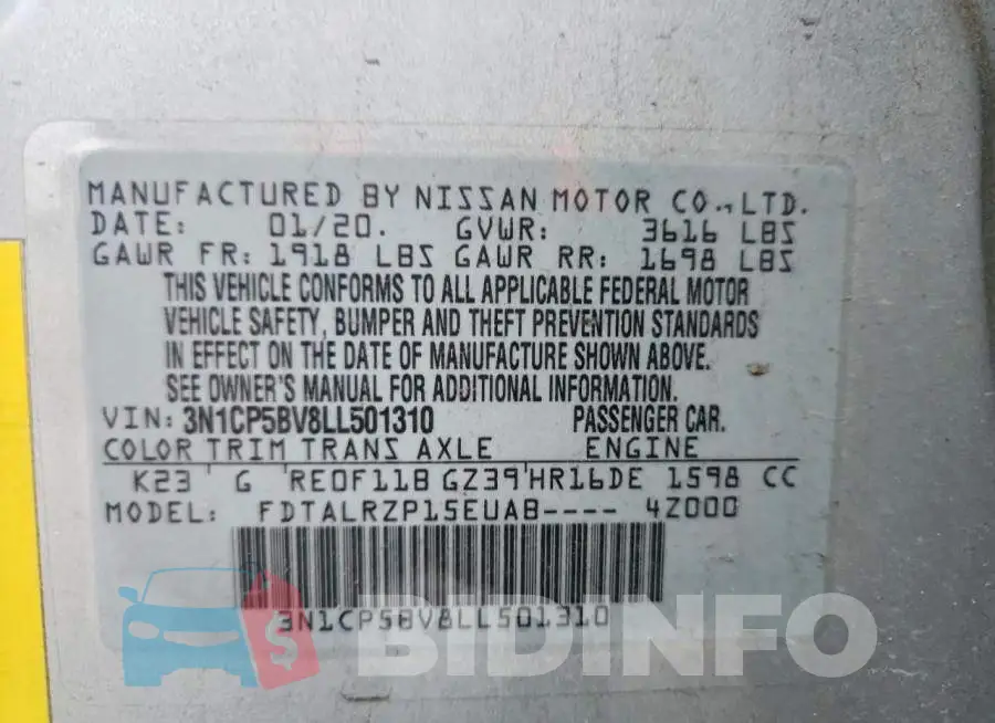 3N1CP5BV8LL501310 Photo# 12