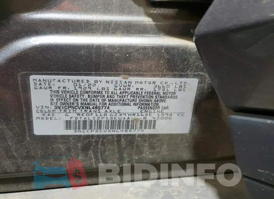 3N1CP5CVXNL485774 Photo# 14