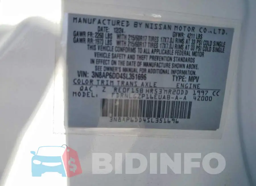3N8AP6DD4SL351696 Photo# 13