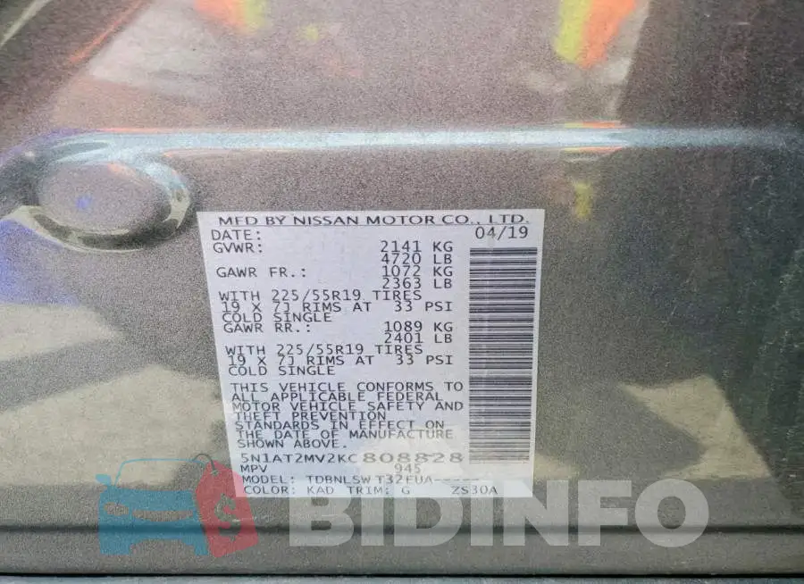 5N1AT2MV2KC808828 Photo# 14