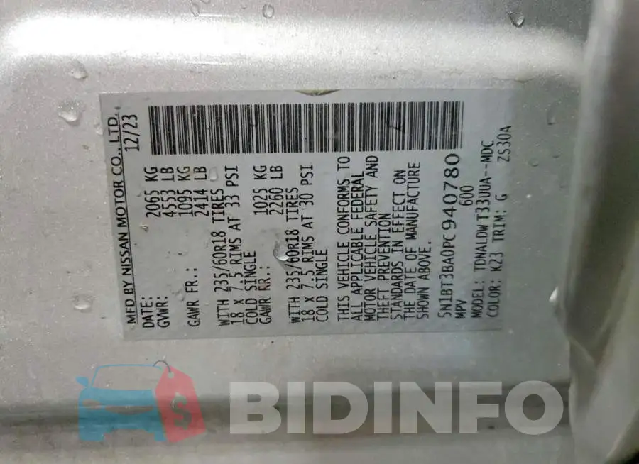 5N1BT3BA0PC940780 Photo# 13