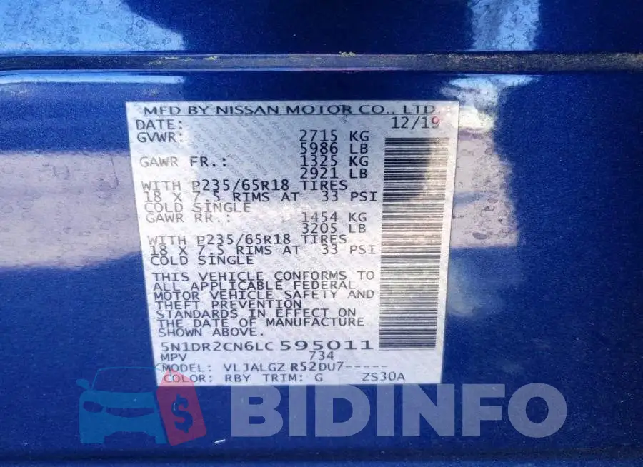 5N1DR2CN6LC595011 Photo# 13
