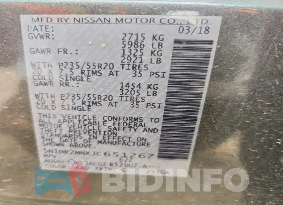 5N1DR2MNXJC651267 Photo# 13
