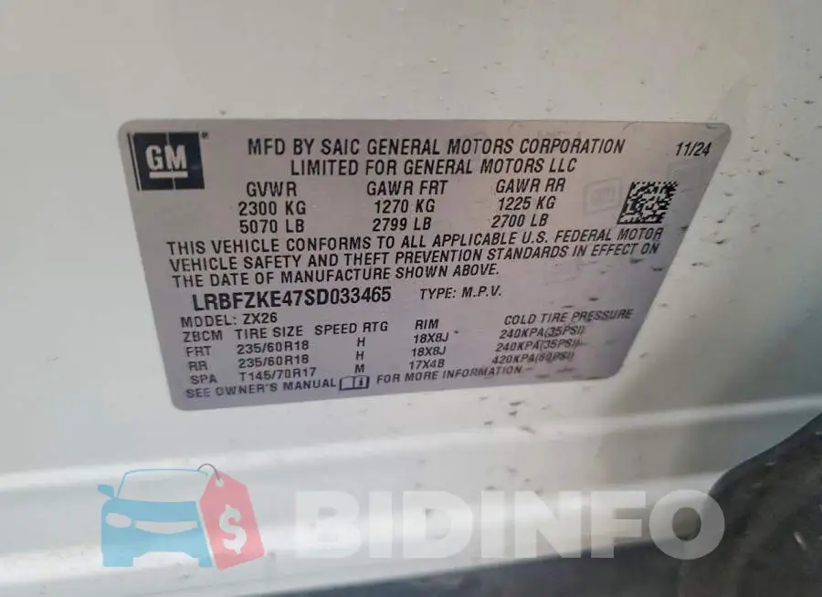 LRBFZKE47SD033465 Photo# 13