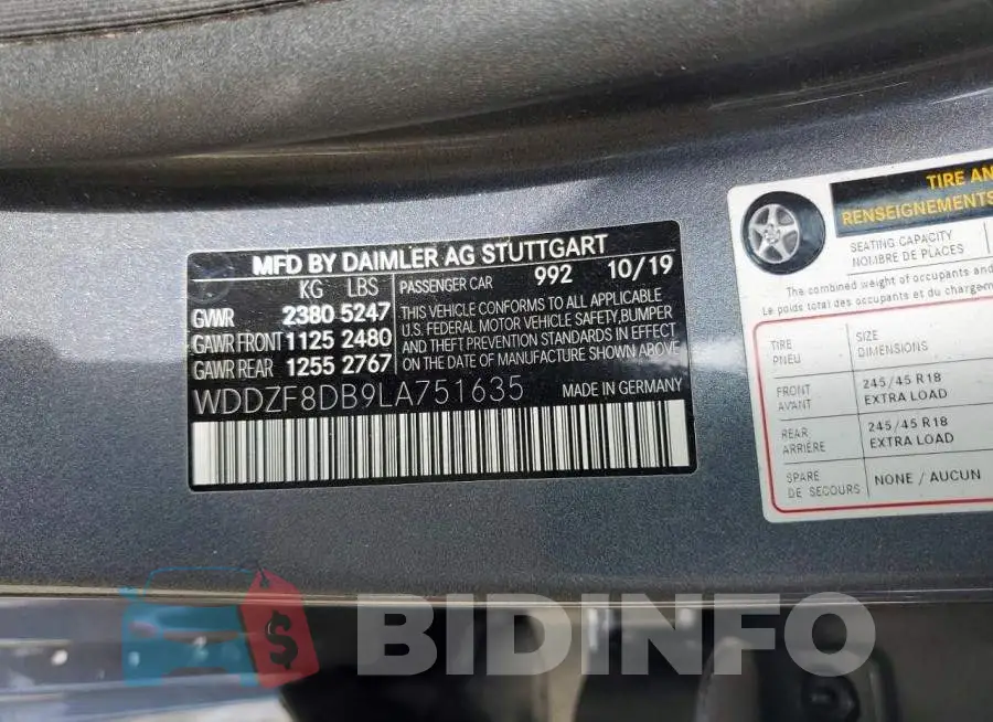 WDDZF8DB9LA751635 Photo# 12