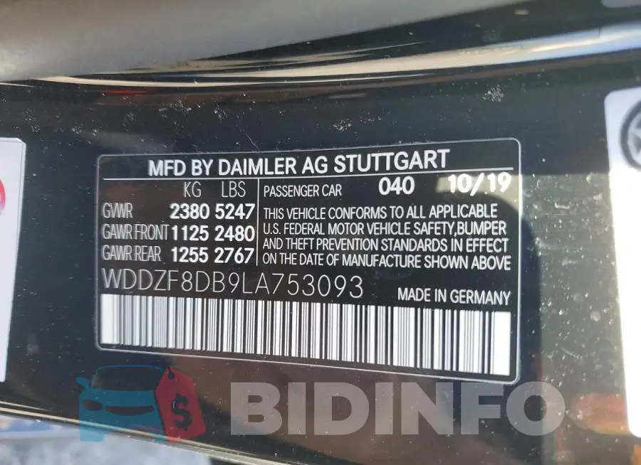 WDDZF8DB9LA753093 Photo# 12