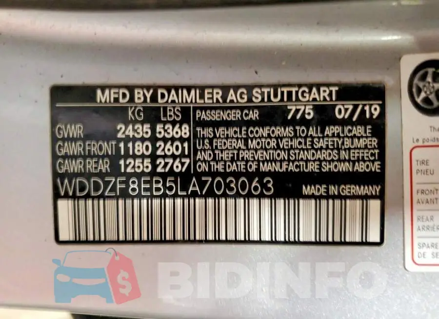 WDDZF8EB5LA703063 Photo# 12