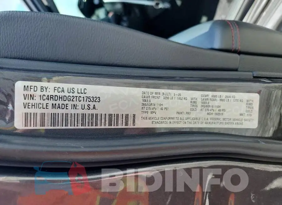1C4RDHDG2TC175323 Photo# 13