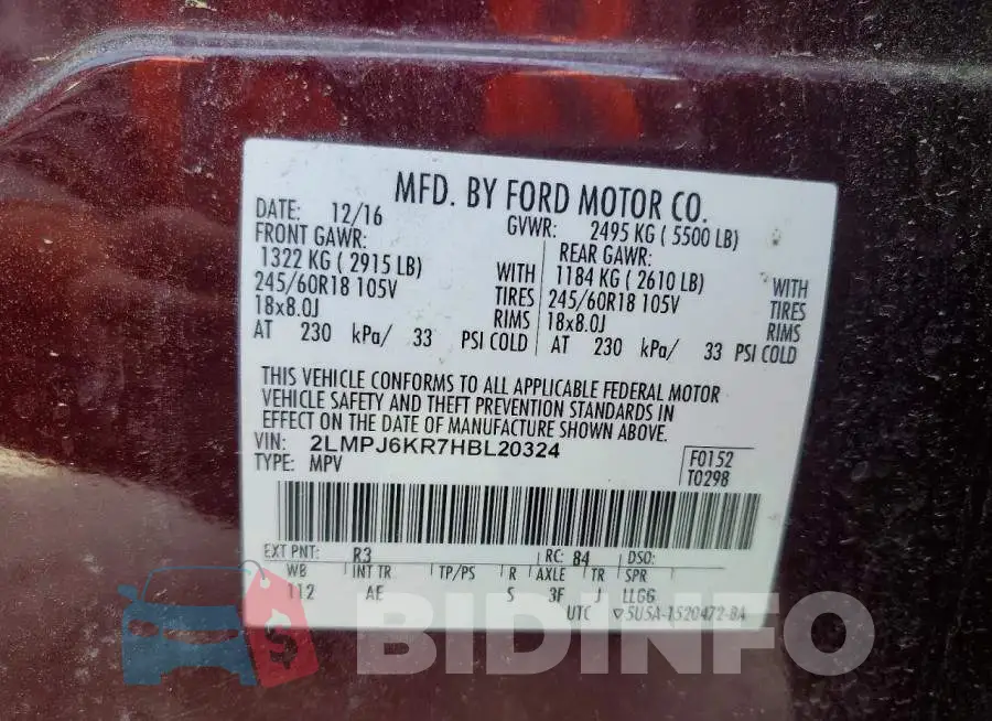 2LMPJ6KR7HBL20324 Photo# 14