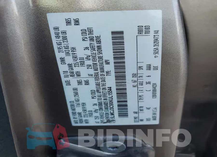5LMCJ3C9XKUL15544 Photo# 13