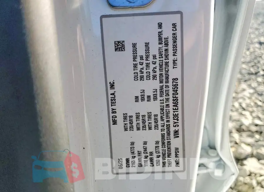 5YJ3E1EA6SF045678 Photo# 12