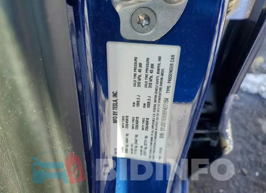5YJ3E1EA9KF427154 Photo# 12
