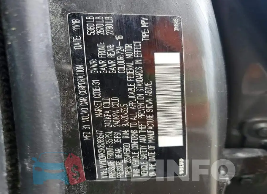 LYV102RK5KB289547 Photo# 13