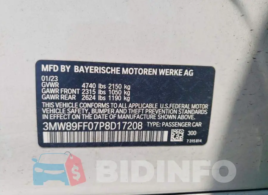 3MW89FF07P8D17208 Photo# 12