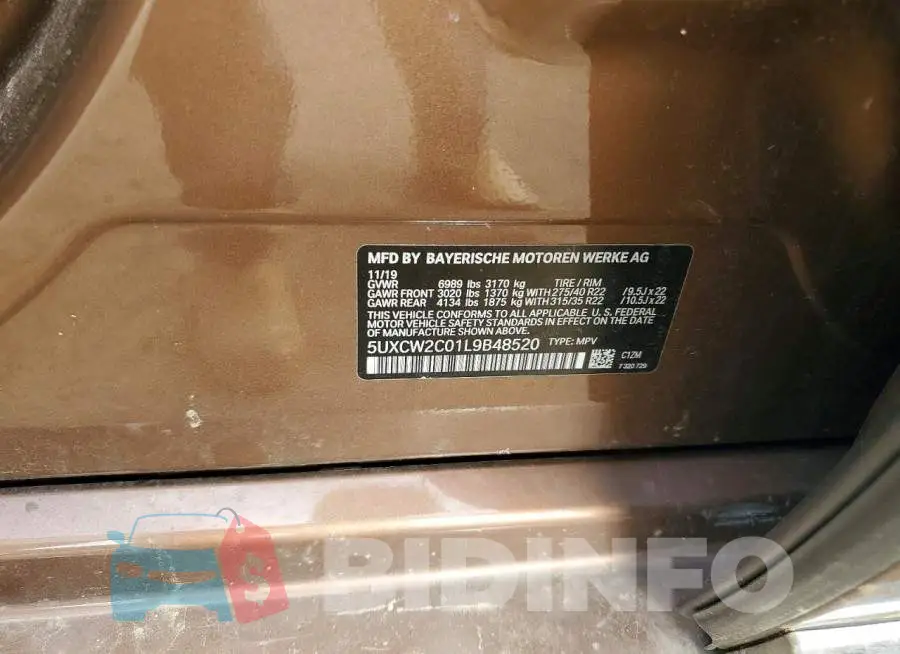 5UXCW2C01L9B48520 Photo# 12