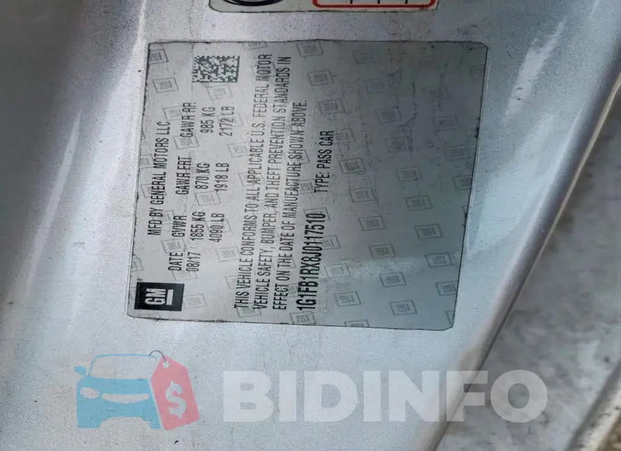 1G1FB1RX8J0117510 Photo# 13