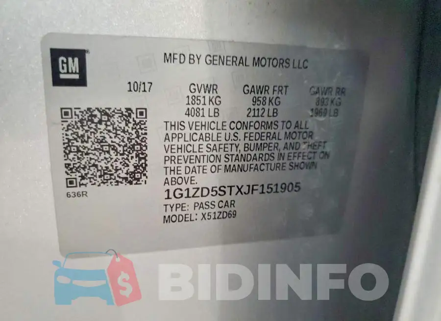 1G1ZD5STXJF151905 Photo# 12