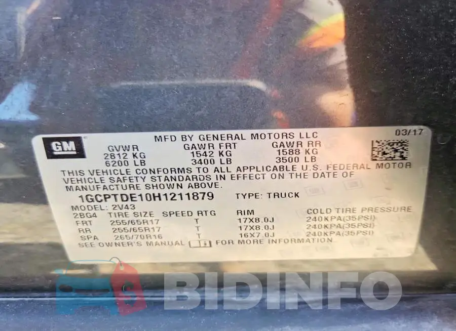 1GCPTDE10H1211879 Photo# 12