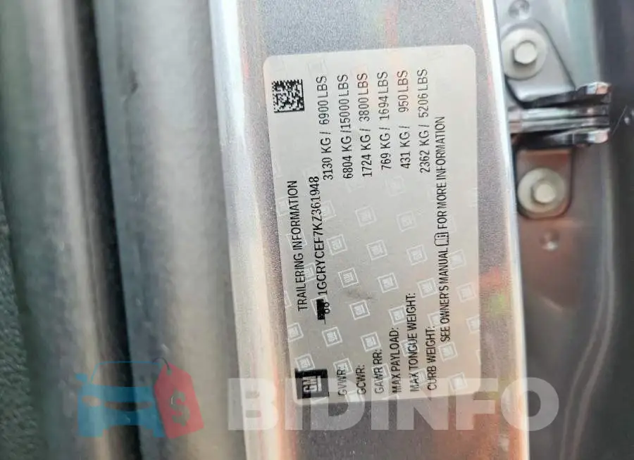 1GCRYCEF7KZ361948 Photo# 12