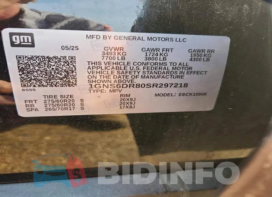 1GNS6DR80SR297218 Photo# 14