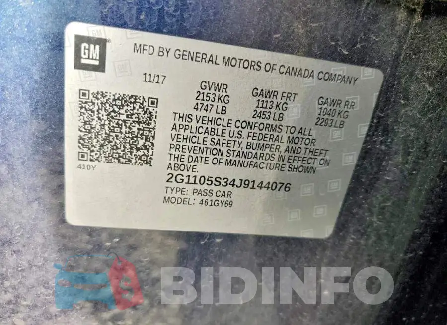 2G1105S34J9144076 Photo# 12