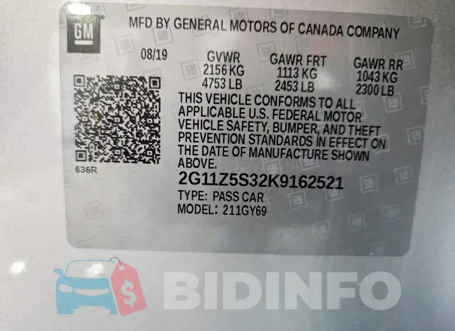 2G11Z5S32K9162521 Photo# 12