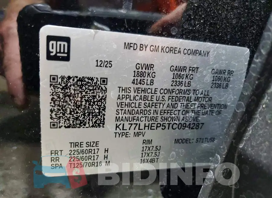 KL77LHEP5TC094287 Photo# 14