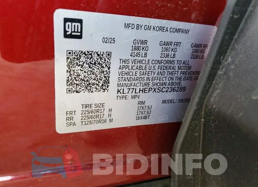 KL77LHEPXSC236289 Photo# 13