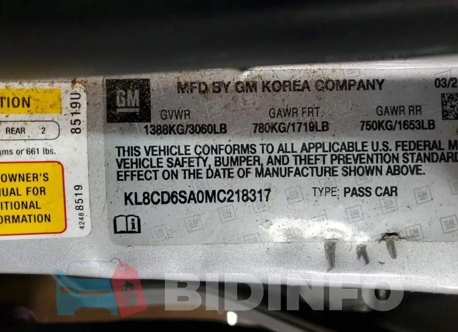 KL8CD6SA0MC218317 Photo# 12