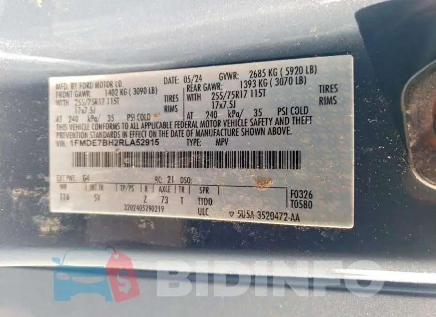 1FMDE7BH2RLA52915 Photo# 13