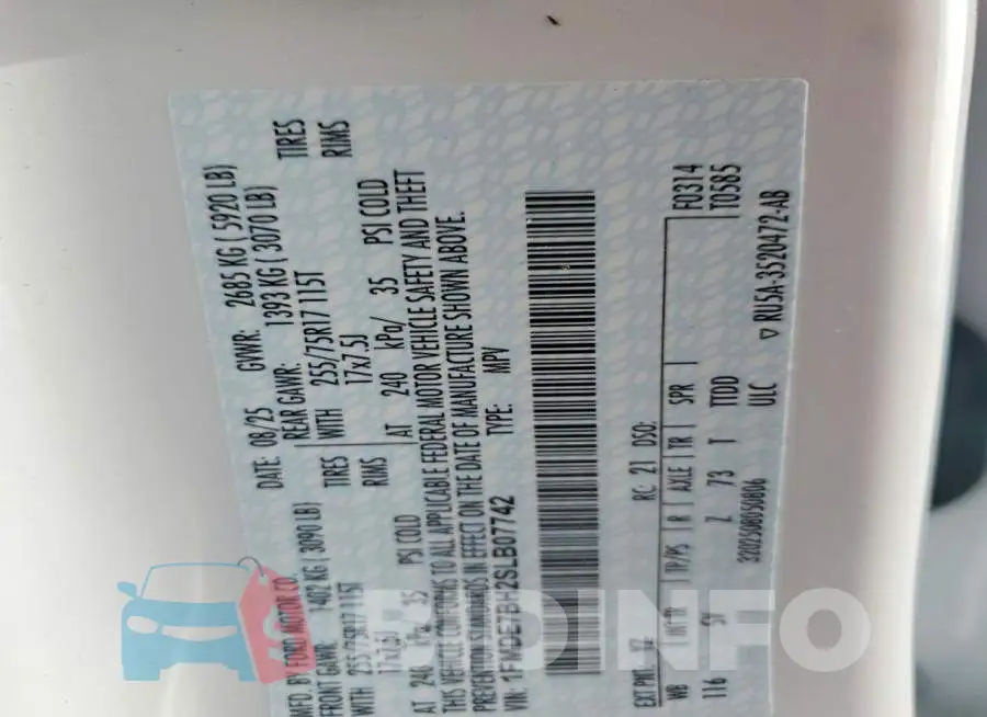 1FMDE7BH2SLB07742 Photo# 13
