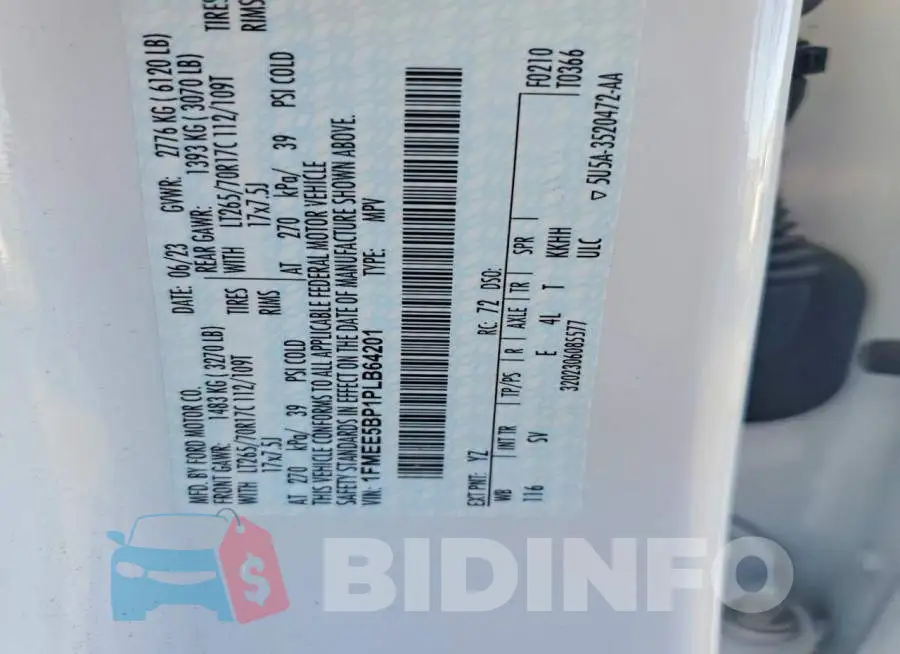1FMEE5BP1PLB64201 Photo# 14