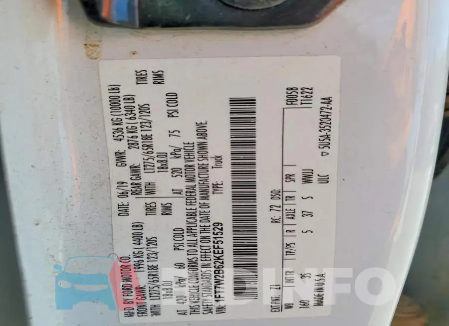 1FT7W2B62KEF51529 Photo# 12