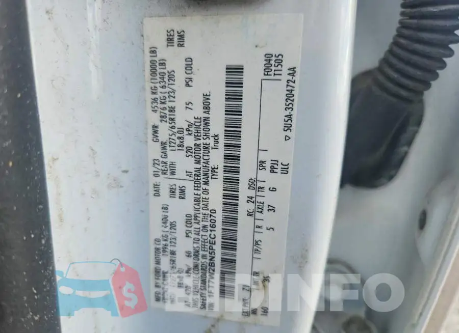 1FT7W2BN5PEC16070 Photo# 12