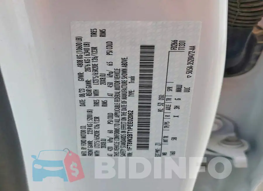 1FT8W2BT1PEE02062 Photo# 12