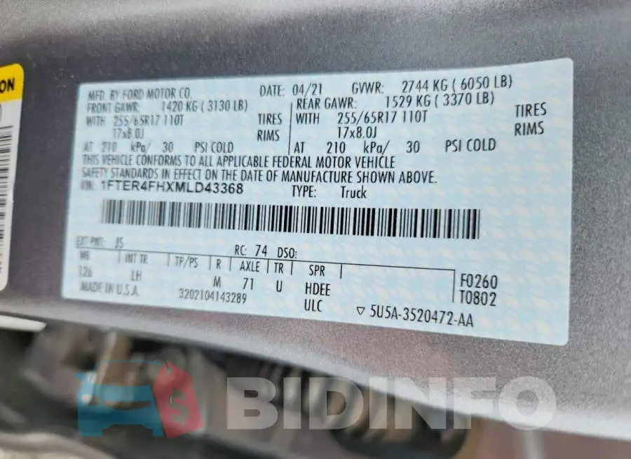 1FTER4FHXMLD43368 Photo# 12