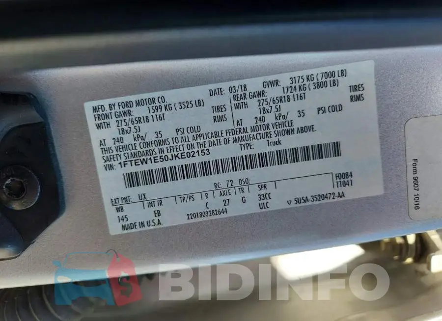1FTEW1E50JKE02153 Photo# 12