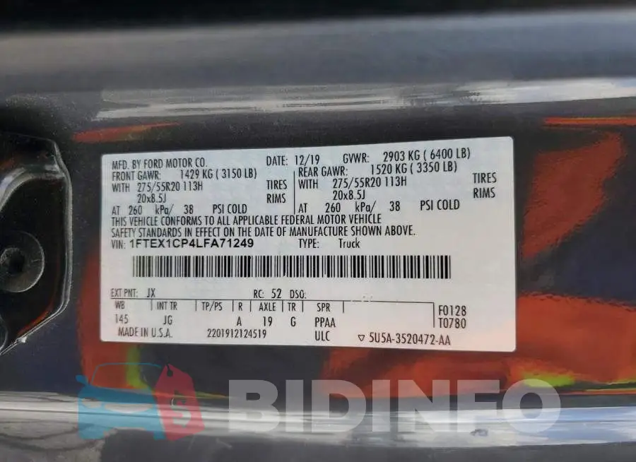 1FTEX1CP4LFA71249 Photo# 12