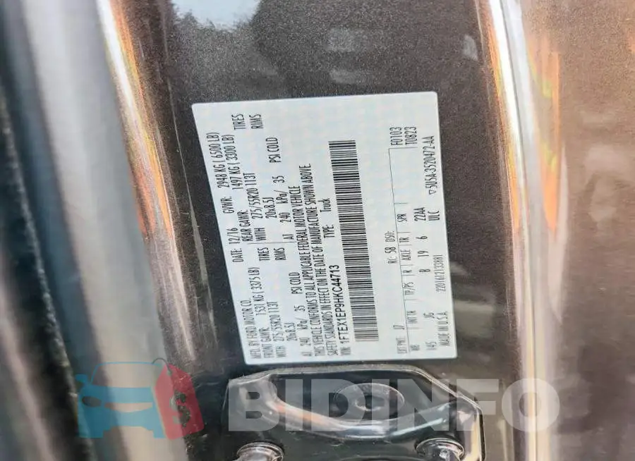 1FTEX1EP9HKC44713 Photo# 12
