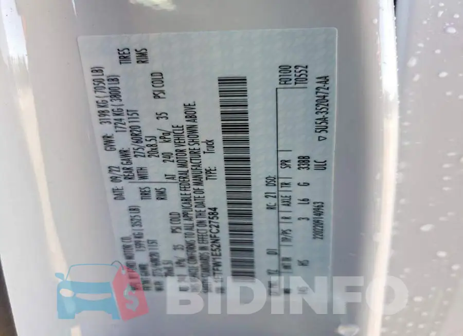 1FTFW1E52NFC27584 Photo# 12