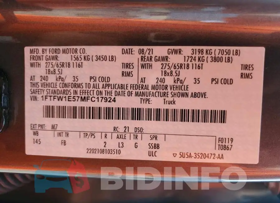 1FTFW1E57MFC17924 Photo# 12
