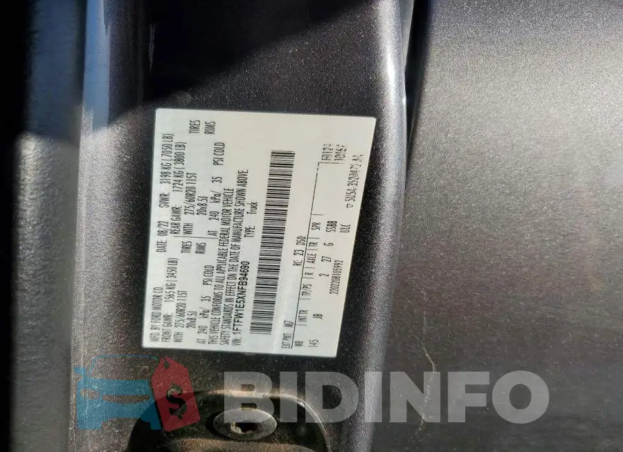 1FTFW1E5XNFB94690 Photo# 13
