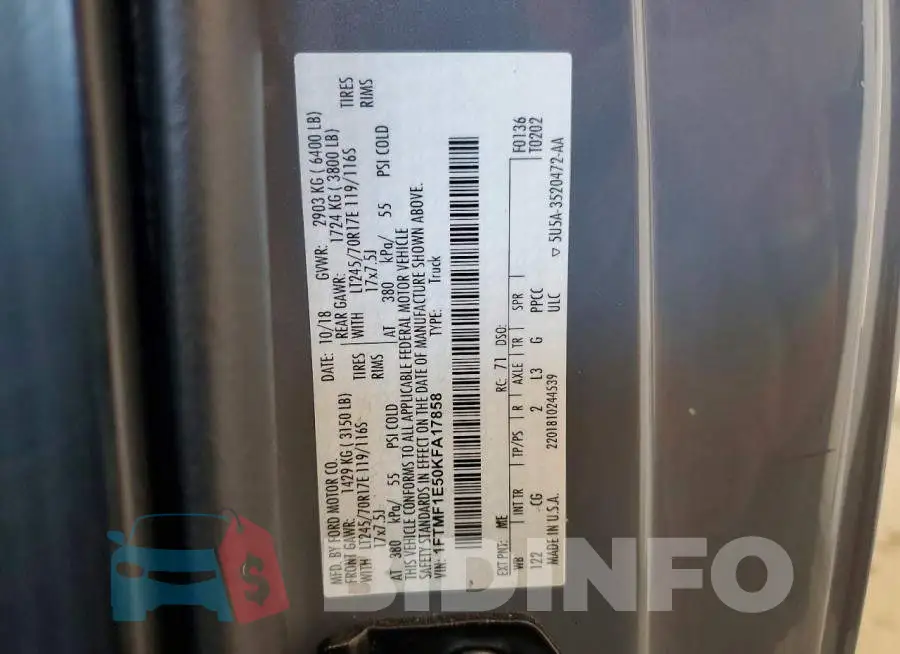 1FTMF1E50KFA17858 Photo# 12