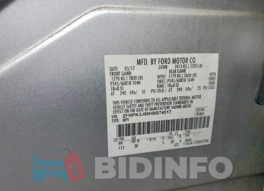 2FMPK3J99HBB74517 Photo# 13