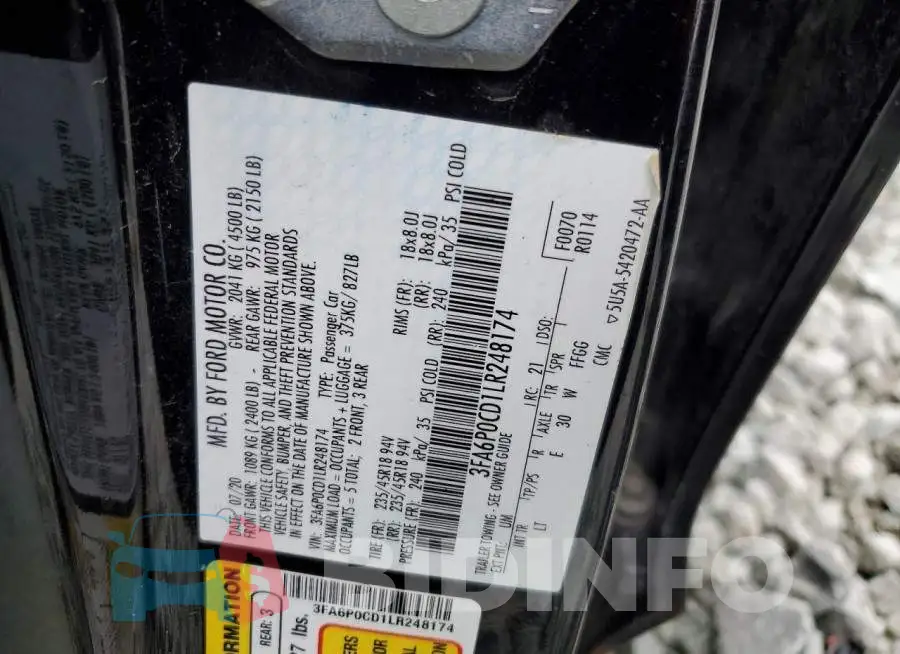3FA6P0CD1LR248174 Photo# 12