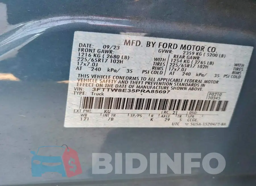 3FTTW8E35PRA85697 Photo# 12