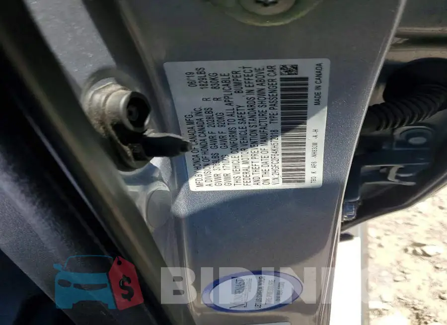 2HGFC2F64KH572018 Photo# 12