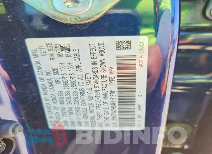 2HKRW2H54HH615781 Photo# 12