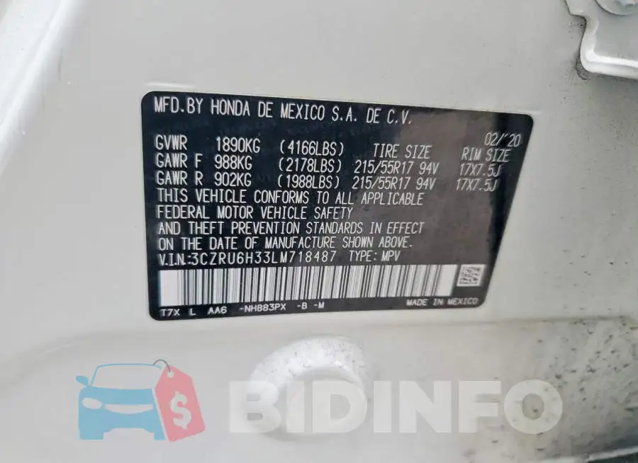 3CZRU6H33LM718487 Photo# 13